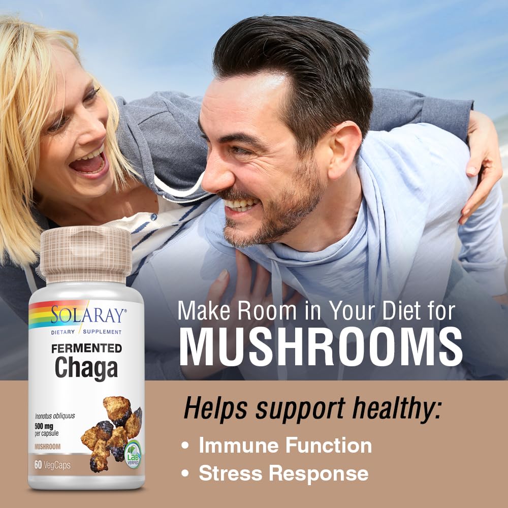 SOLARAY Champignon Chaga Fermenté 1000 mg - vue latérale