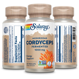 SOLARAY Champignon Cordyceps Fermenté 60 VegCaps avec capsules visibles
