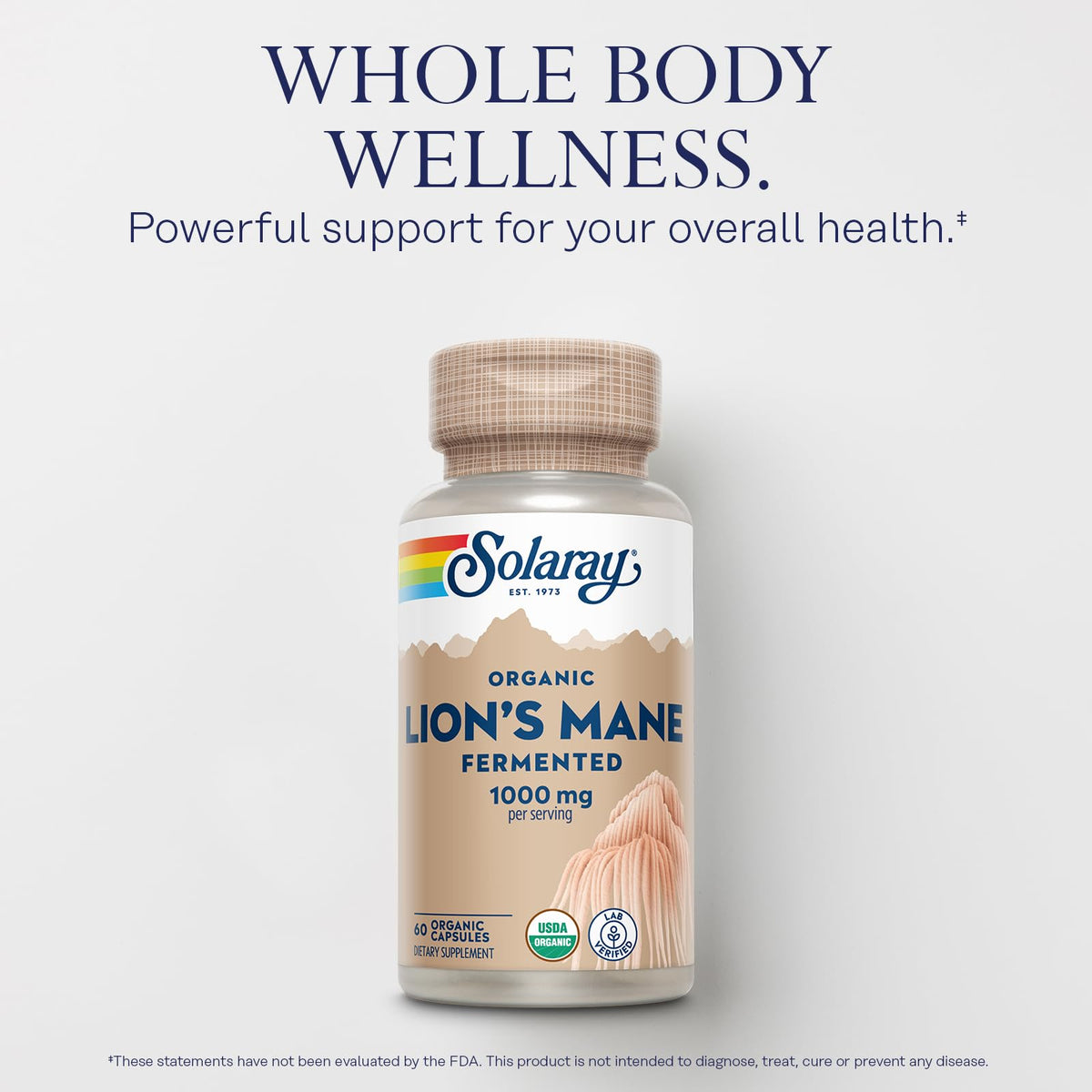 SOLARAY Champignon Lion's Mane Bio 60 VegCaps vue arrière