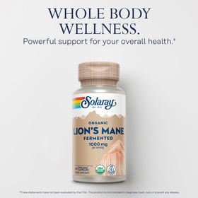 SOLARAY Champignon Lion's Mane Bio 60 VegCaps vue arrière