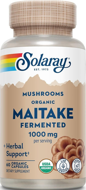 SOLARAY Champignon Maitake Fermenté Bio 1000 mg boîte avant
