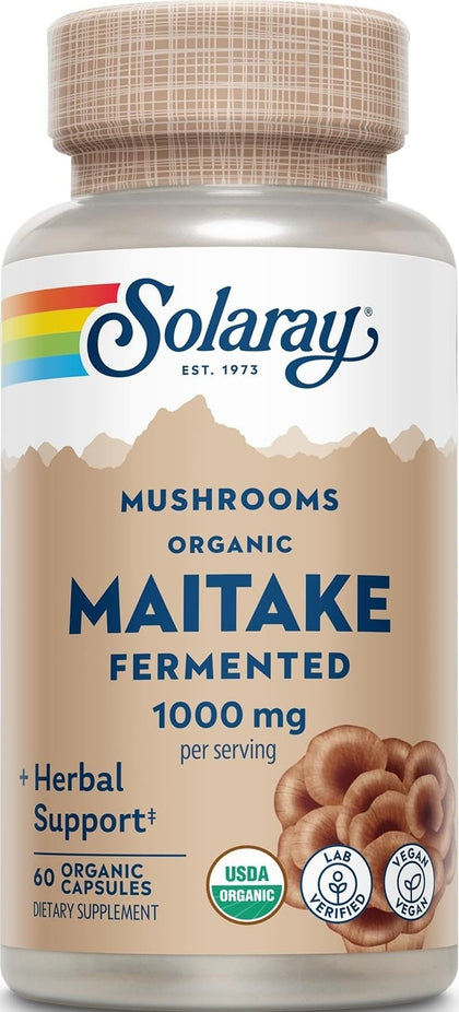 SOLARAY Champignon Maitake Fermenté Bio 1000 mg boîte avant