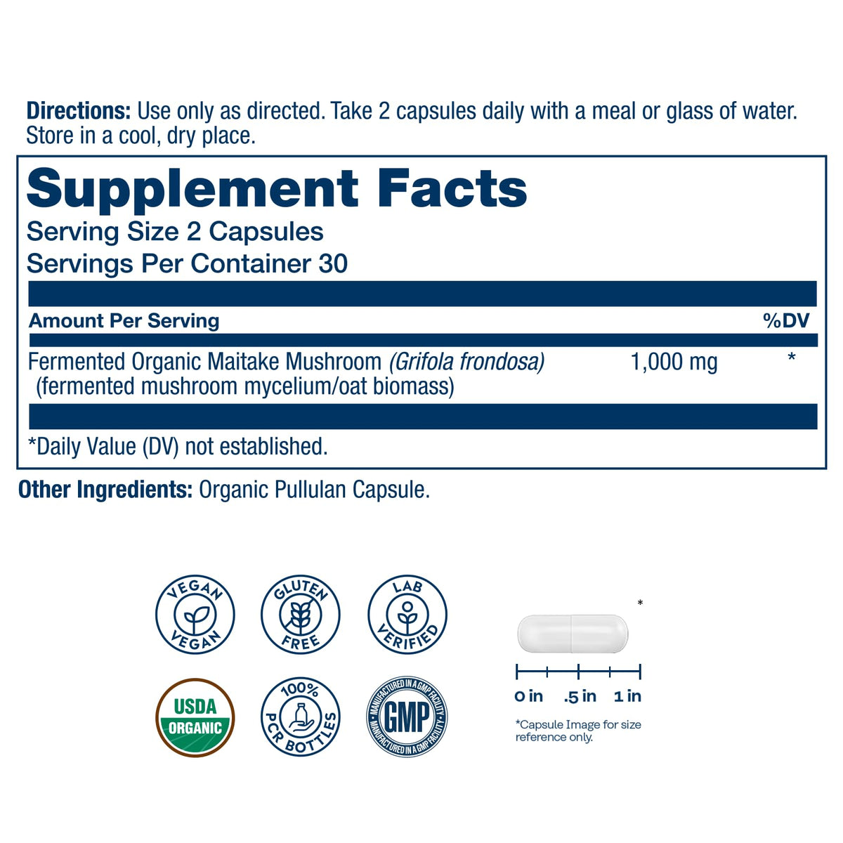 SOLARAY Champignon Maitake Fermenté Bio 1000 mg gélules