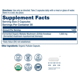 SOLARAY Champignon Maitake Fermenté Bio 1000 mg gélules