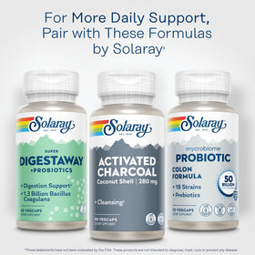 SOLARAY Charbon Actif 90 VegCaps avec ingrédients naturels