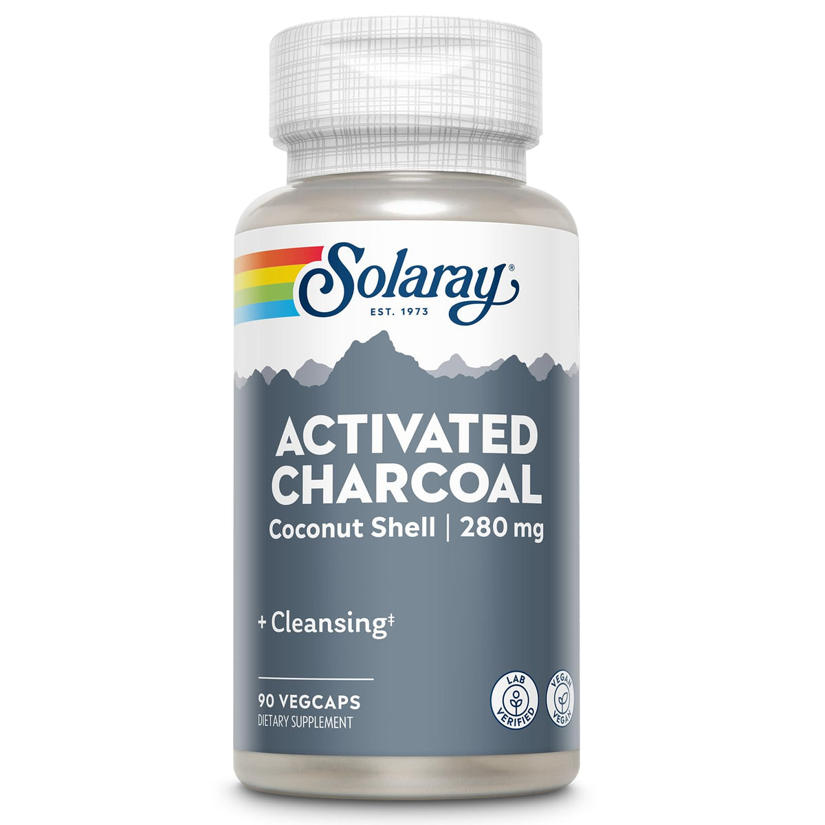SOLARAY Charbon Actif 90 VegCaps vue de face
