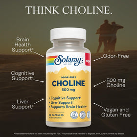 SOLARAY Choline 500 mg capsule ouverte montrant son contenu