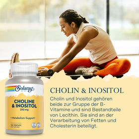 SOLARAY Choline & Inositol 250 mg, vue arrière de l'emballage