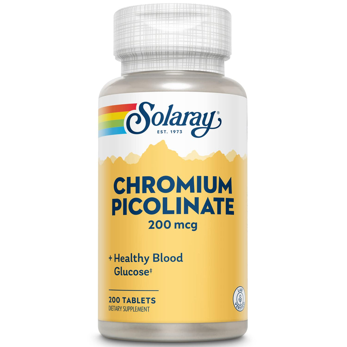 SOLARAY Chromium Picolinate 200 mcg Complément Alimentaire, vue de face