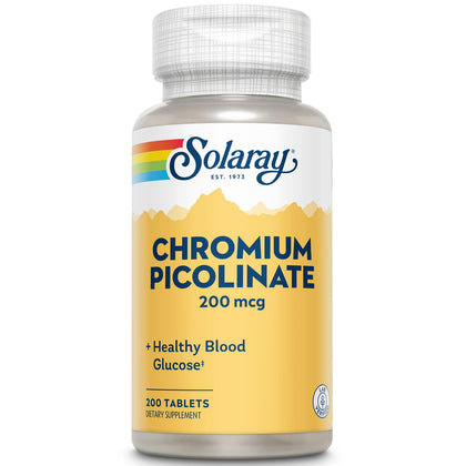 SOLARAY Chromium Picolinate 200 mcg Complément Alimentaire, vue de face