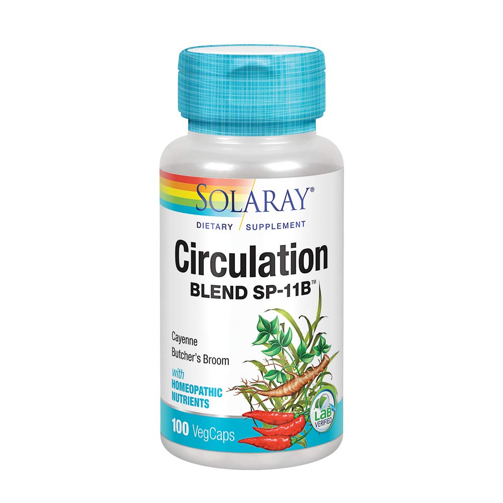 SOLARAY Circulation Blend SP-11B capsules arrière avec ingrédients