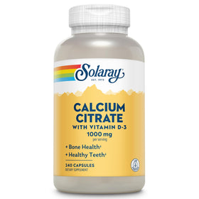SOLARAY Citrate de Calcium 1000 mg avec Vitamine D3, emballage avant
