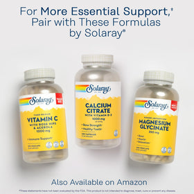 SOLARAY Citrate de Calcium 1000 mg, bouteille verte en plastique recyclable