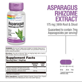 SOLARAY Complément Alimentaire Asperge 175 mg 60 Capsules Végétales côté