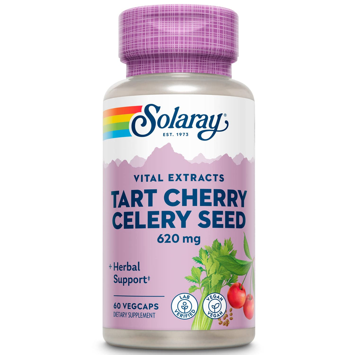 SOLARAY Complément Alimentaire Cerise Acide et Graines de Céleri 620 mg - Vue de face