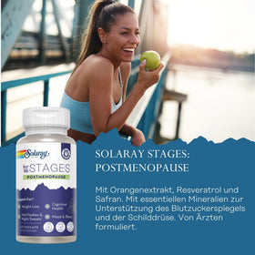 SOLARAY Complément Alimentaire Post Ménopause 60 VegCaps avec étiquette détaillée