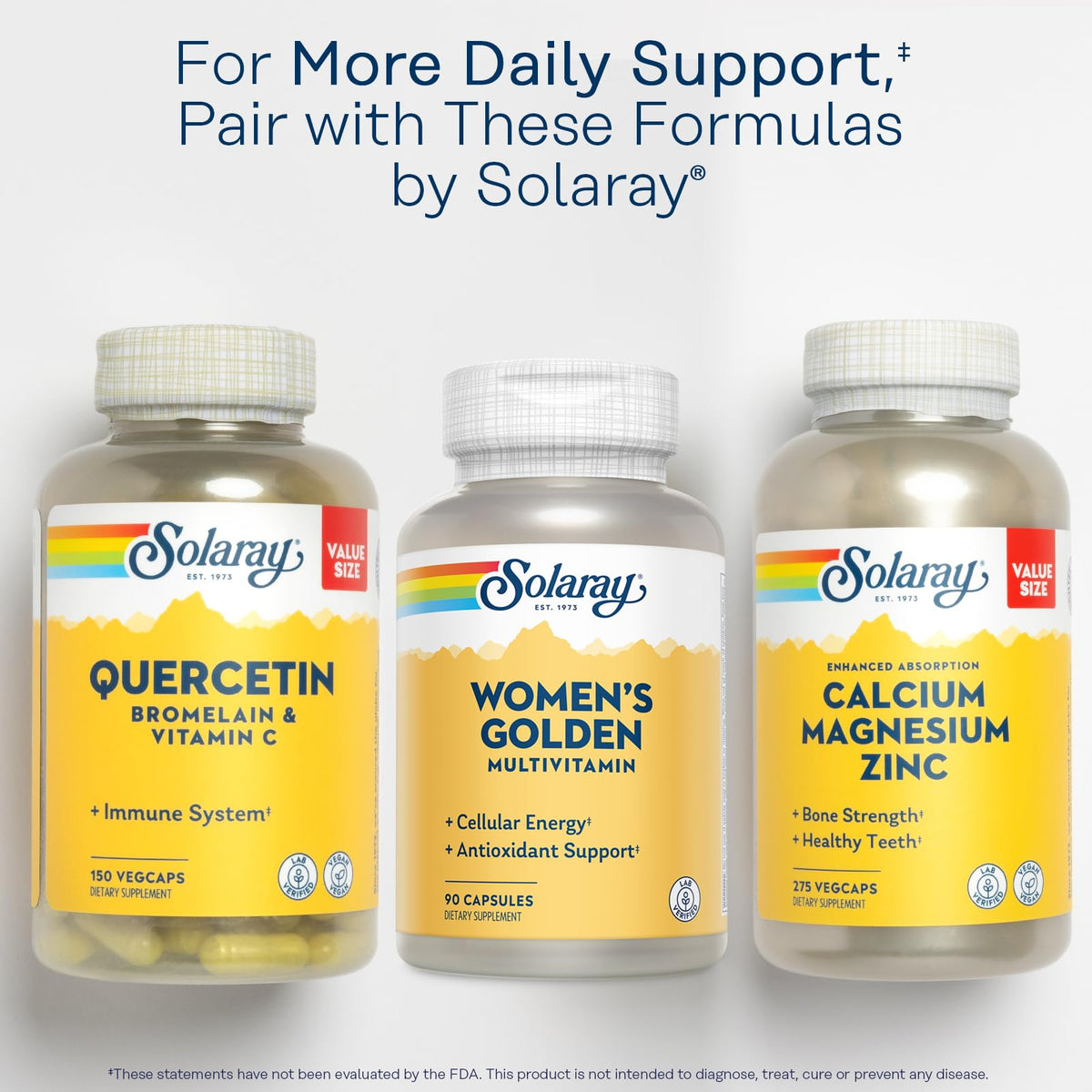 SOLARAY Complément Multivitaminé pour Femmes, présentation sur une table