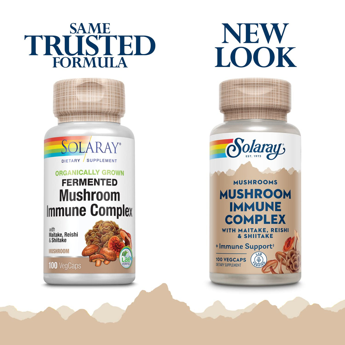 SOLARAY Complexe de Champignons - capsules végétales dans un verre