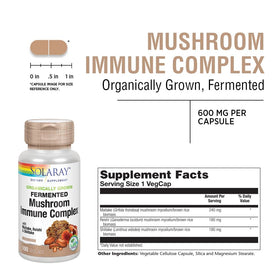 SOLARAY Complexe de Champignons - étiquette et informations nutritionnelles