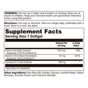 SOLARAY CoQ-10 100 mg capsules close-up