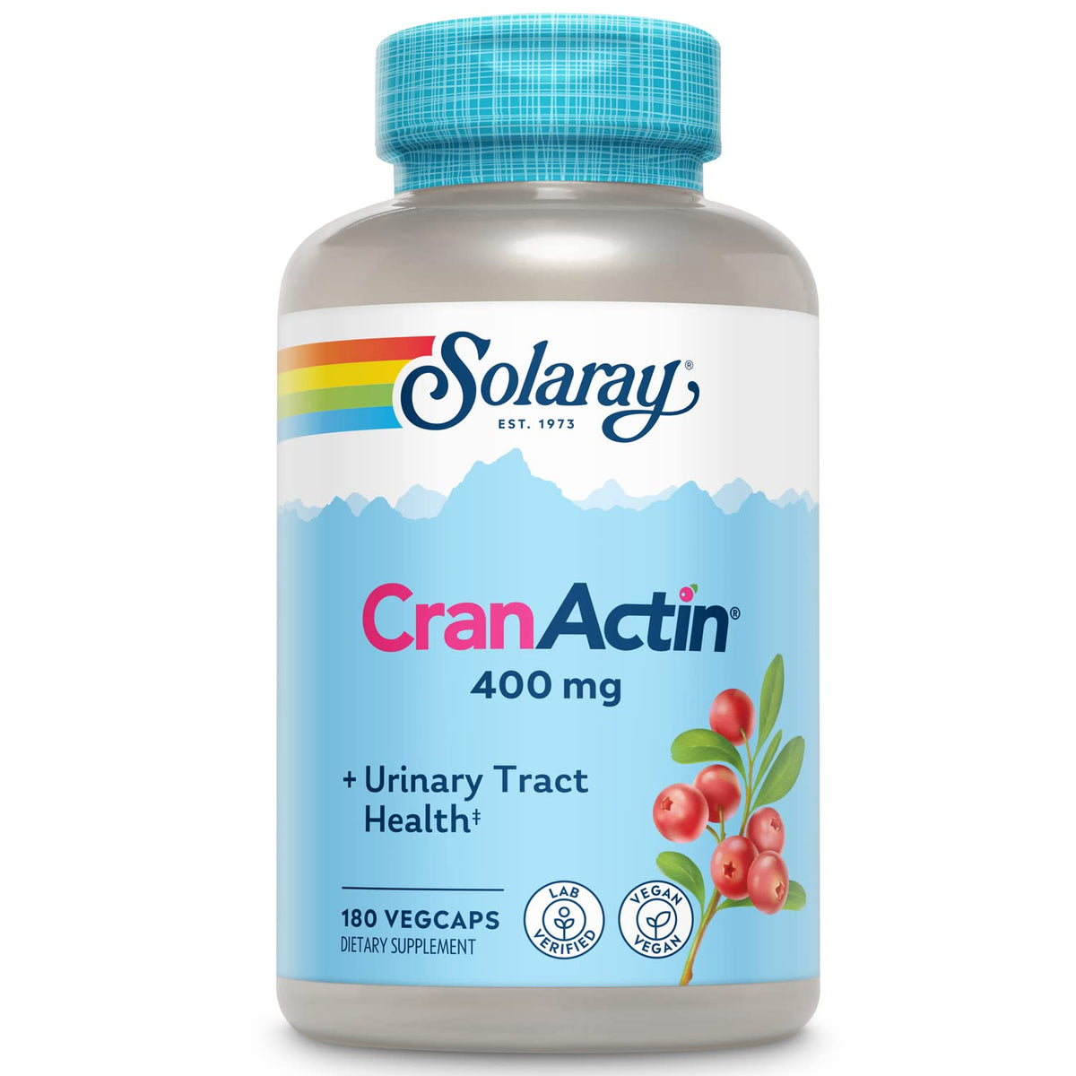 SOLARAY Cranactin 180 capsules végétales vue de face