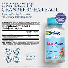SOLARAY CranActin Extrait de Canneberge 400 mg capsules végétales