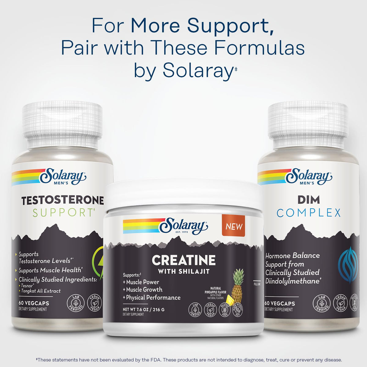 SOLARAY créatine avec Shilajit étiquette arrière