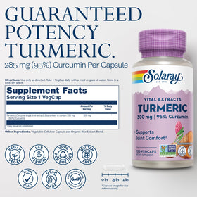 SOLARAY Curcuma 300 mg gélules sur fond blanc