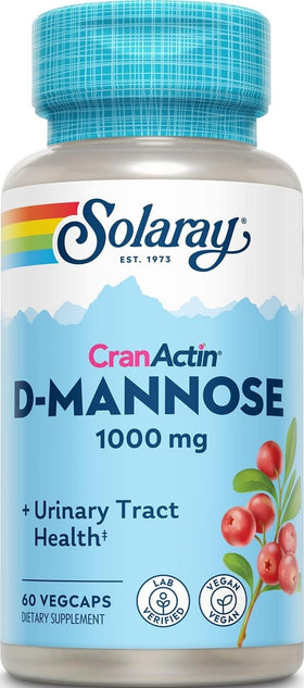 SOLARAY D-Mannose 1000 mg avec CranActin 400 mg, vue de l'avant