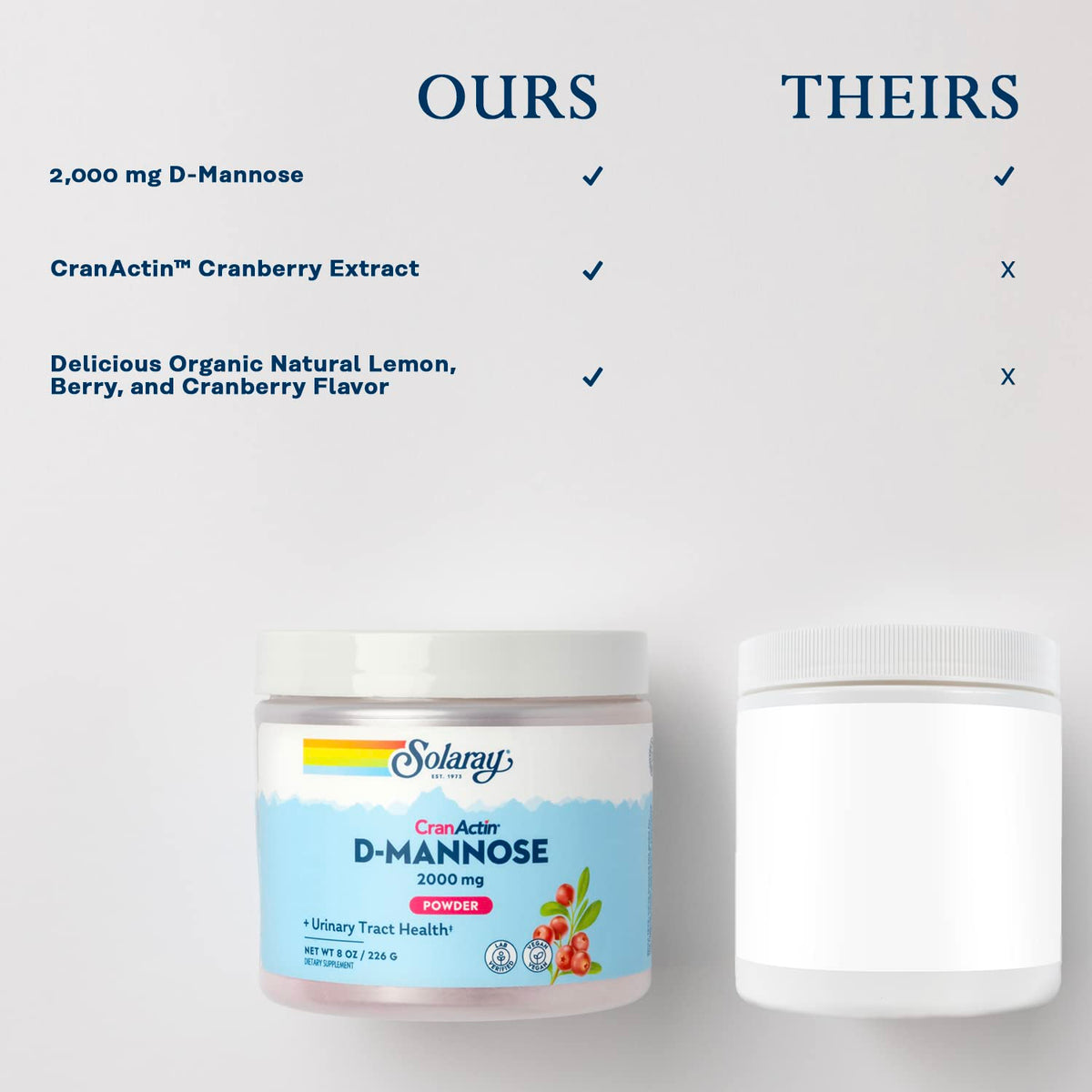 SOLARAY D-Mannose et fruits canneberge