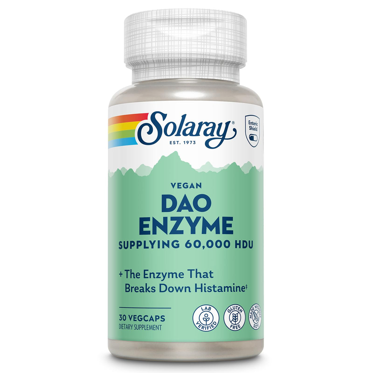 SOLARAY DAO Enzyme 60000 HDU 30 VegCaps vue de face