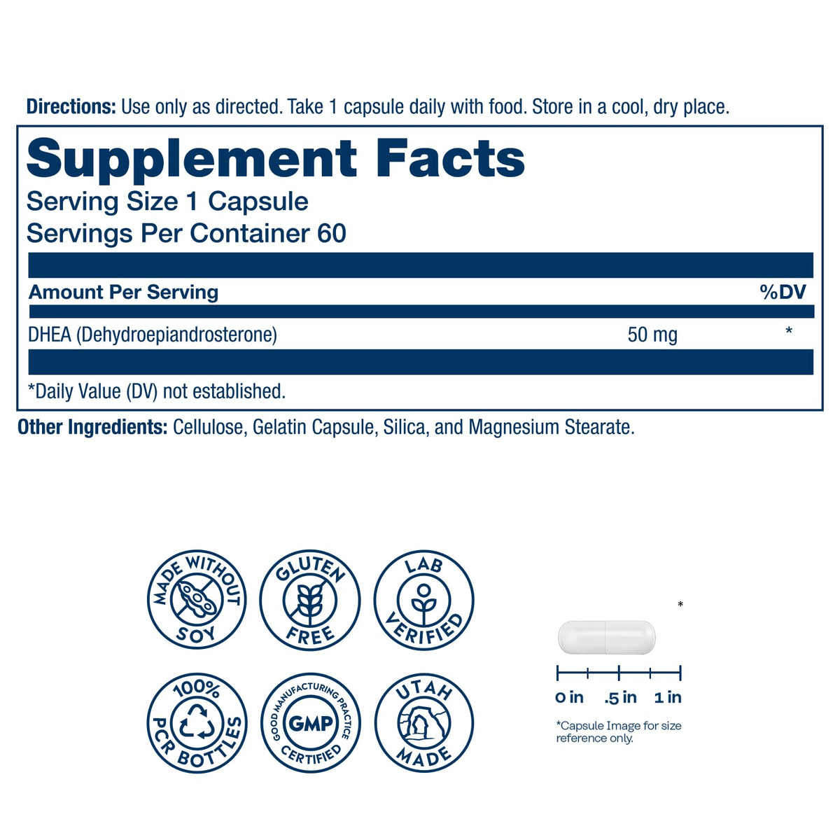 SOLARAY DHEA 50mg complément alimentaire capsules