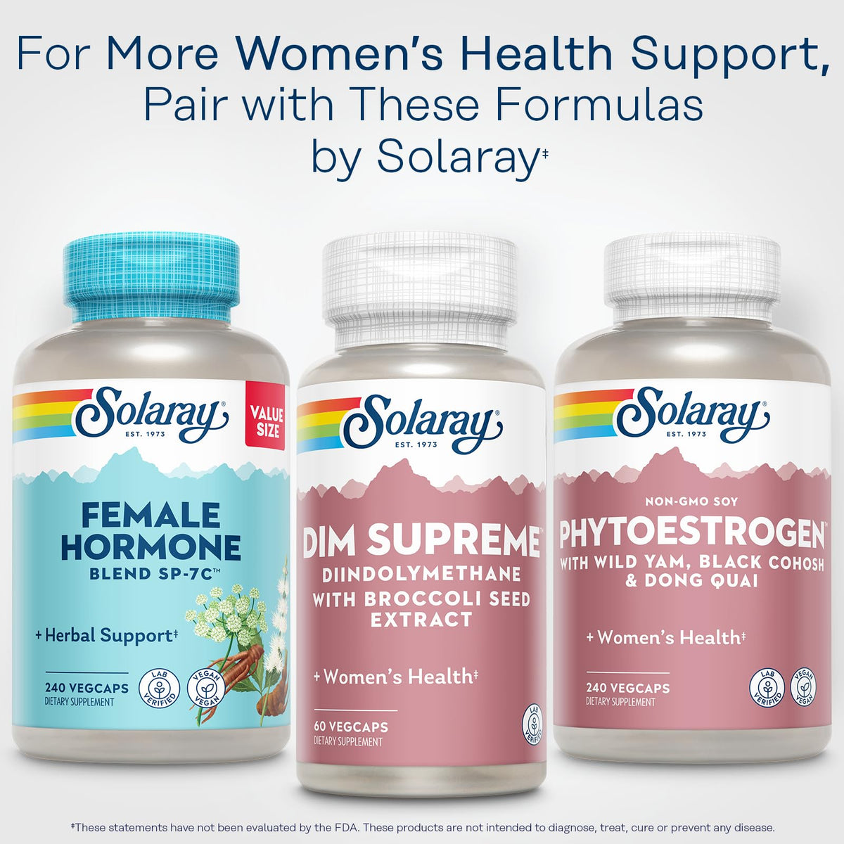 SOLARAY DIM 100 mg 60 VegCaps avec étiquette et ingrédients
