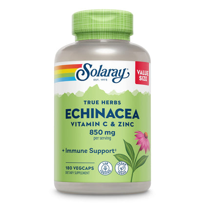 SOLARAY Echinacea avec Vitamine C et Zinc 180 VegCaps vue de face