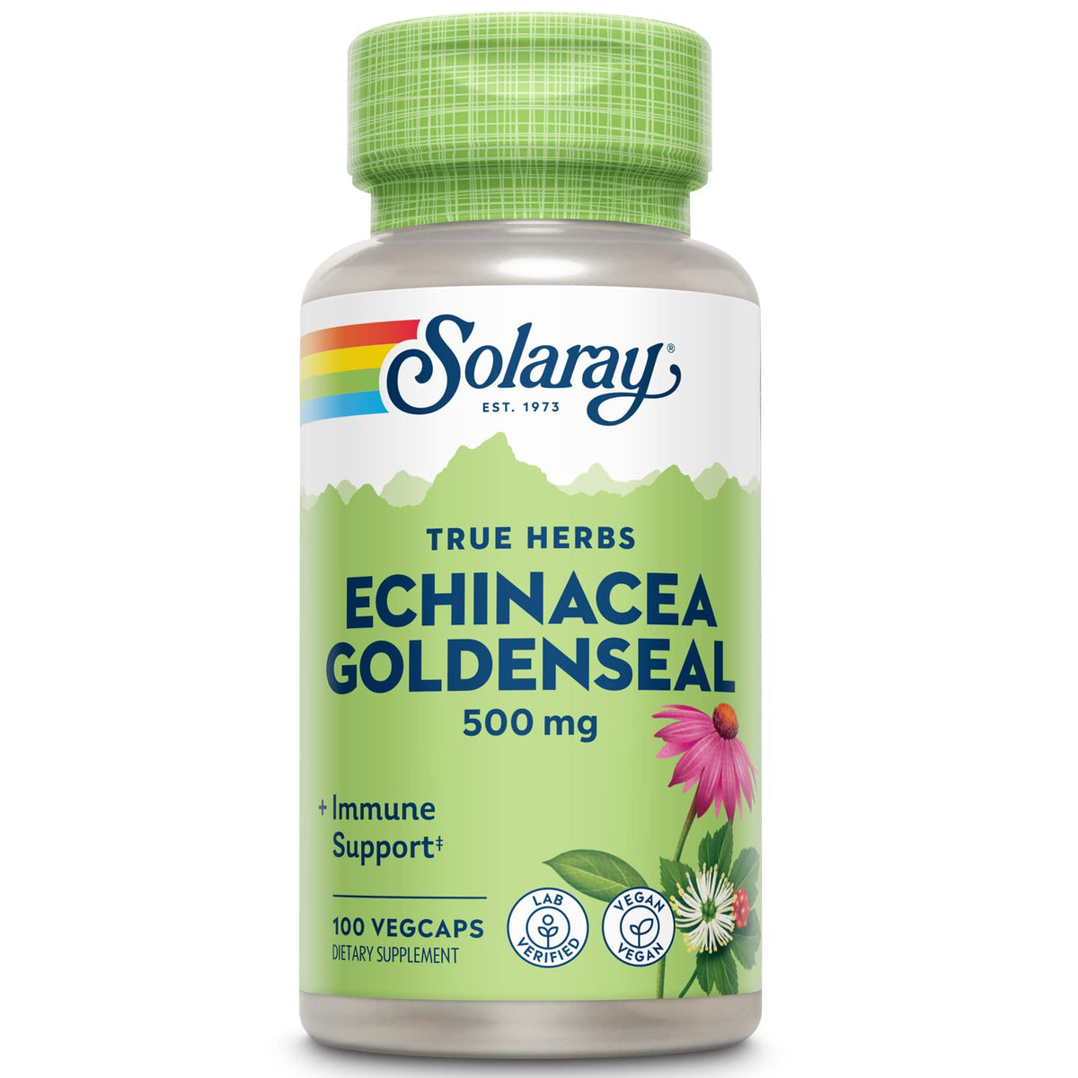 SOLARAY Échinacée et Goldenseal 100 VegCaps vue de face