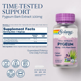 SOLARAY Extrait d'Écorce de Pygeum 100mg capsules végétales