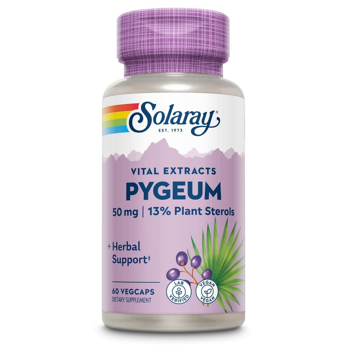 SOLARAY Extrait d'Écorce de Pygeum 50 mg boîte avant