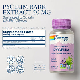 SOLARAY Extrait d'Écorce de Pygeum 50 mg capsules végétales