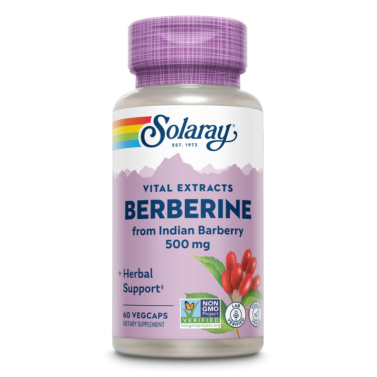 SOLARAY Extrait de Berbérine 500 mg - vue de l'avant de l'emballage
