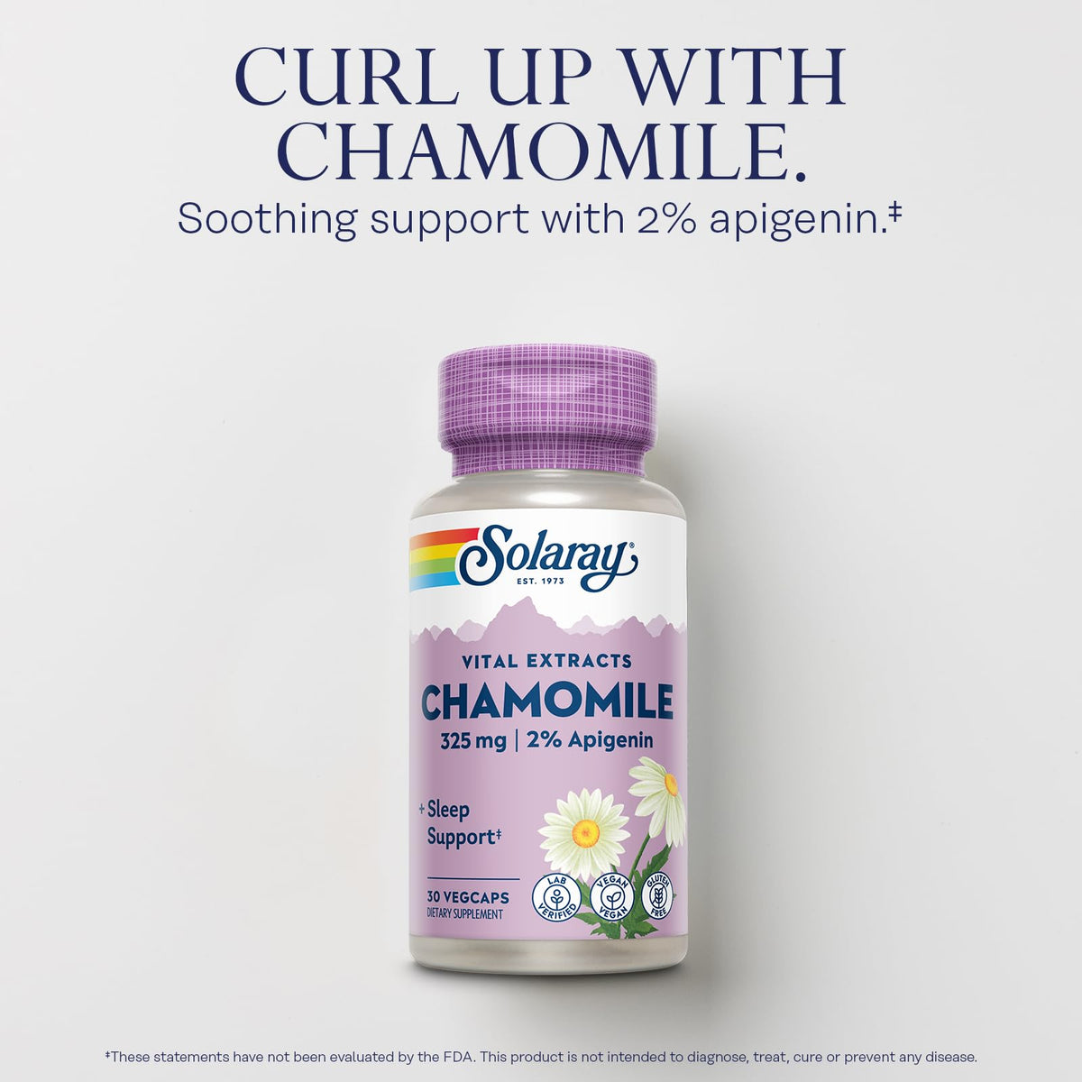 SOLARAY Extrait de Camomille 325 mg, prise avec un verre d'eau