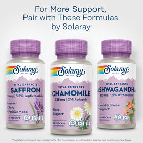 SOLARAY Extrait de Camomille 325 mg, vue d'ensemble sur la table