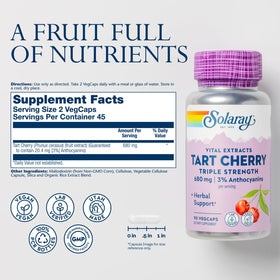 SOLARAY Extrait de Cerise Acide capsules ouvertes