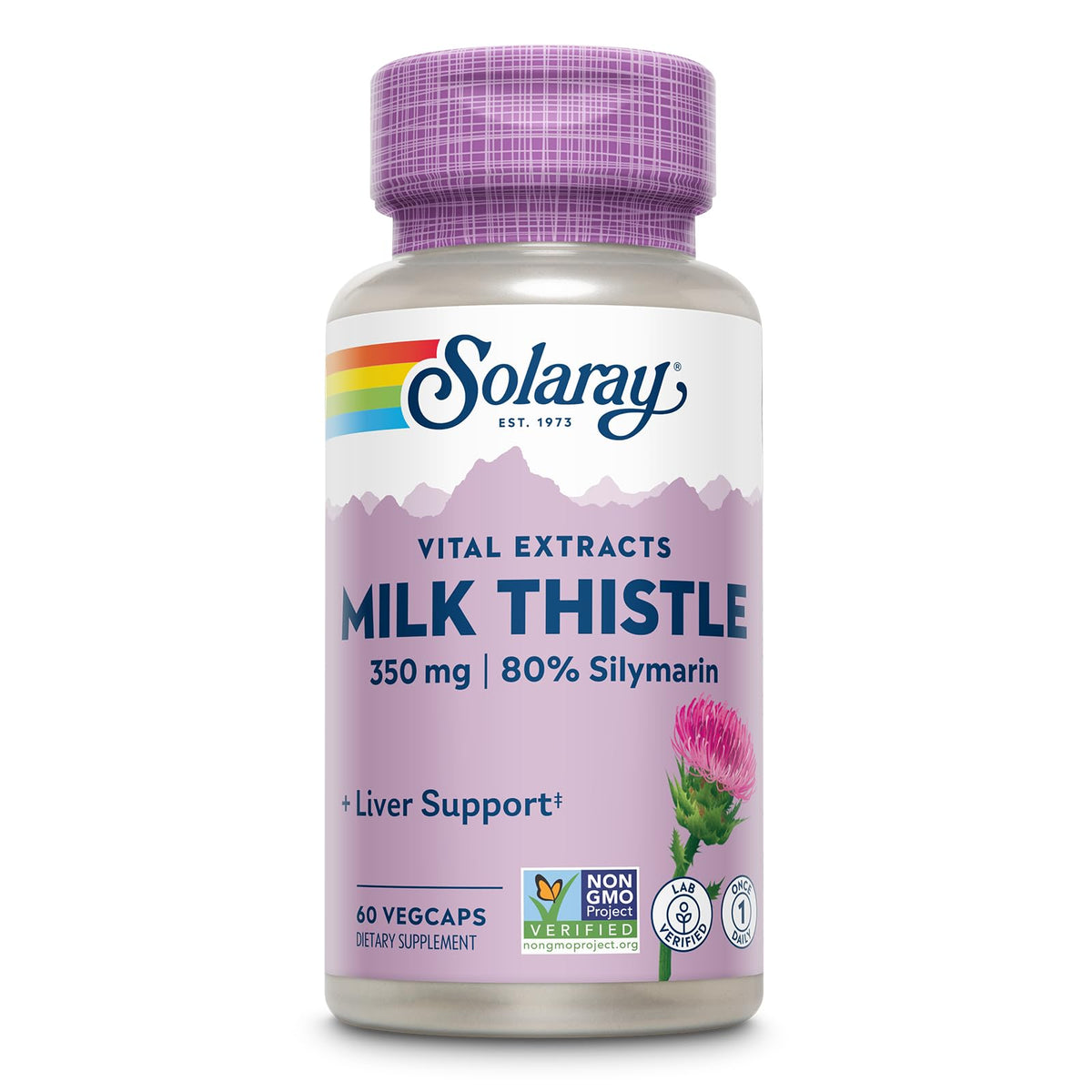 SOLARAY Extrait de Chardon-Marie 350 mg gélules végétales face