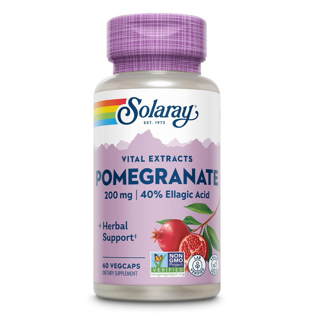 SOLARAY Extrait de Grenade 200 mg 60 comprimés vue avant