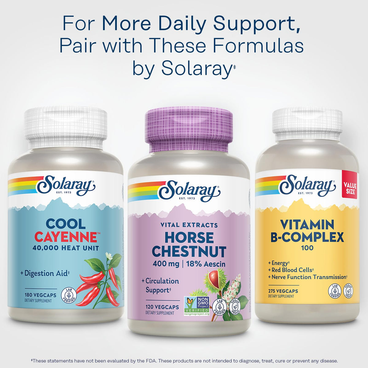 SOLARAY Extrait de Marronnier d'Inde 400 mg avec des capsules végétariennes