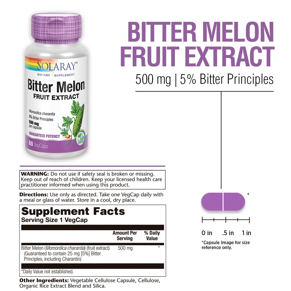 SOLARAY Extrait de Melon Amer 500mg capsules végétales