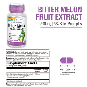 SOLARAY Extrait de Melon Amer 500mg capsules végétales