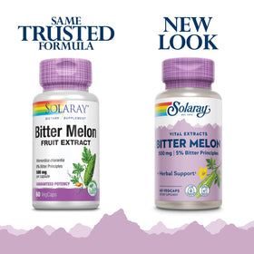 SOLARAY Extrait de Melon Amer 500mg étiquette et dosage