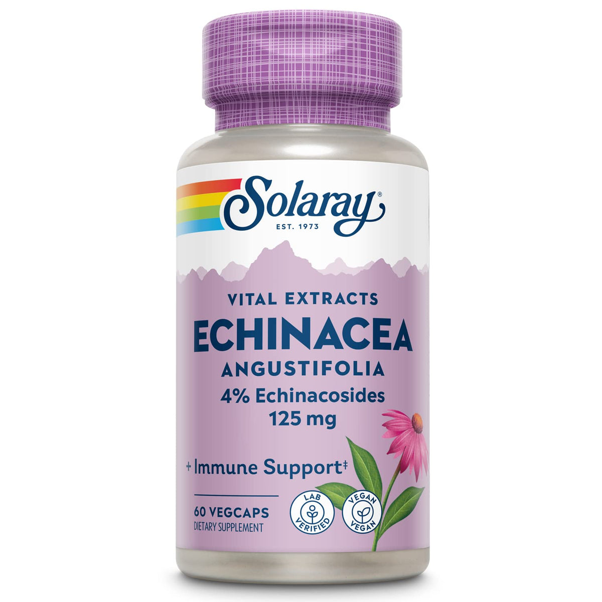 SOLARAY Extrait de Racine d'Échinacée Angustifolia 125 mg, vue de l'avant