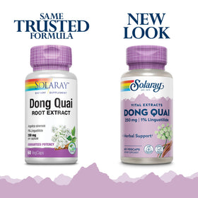 SOLARAY Extrait de Racine de Dong Quai 60 Capsules Végétales, vue de côté